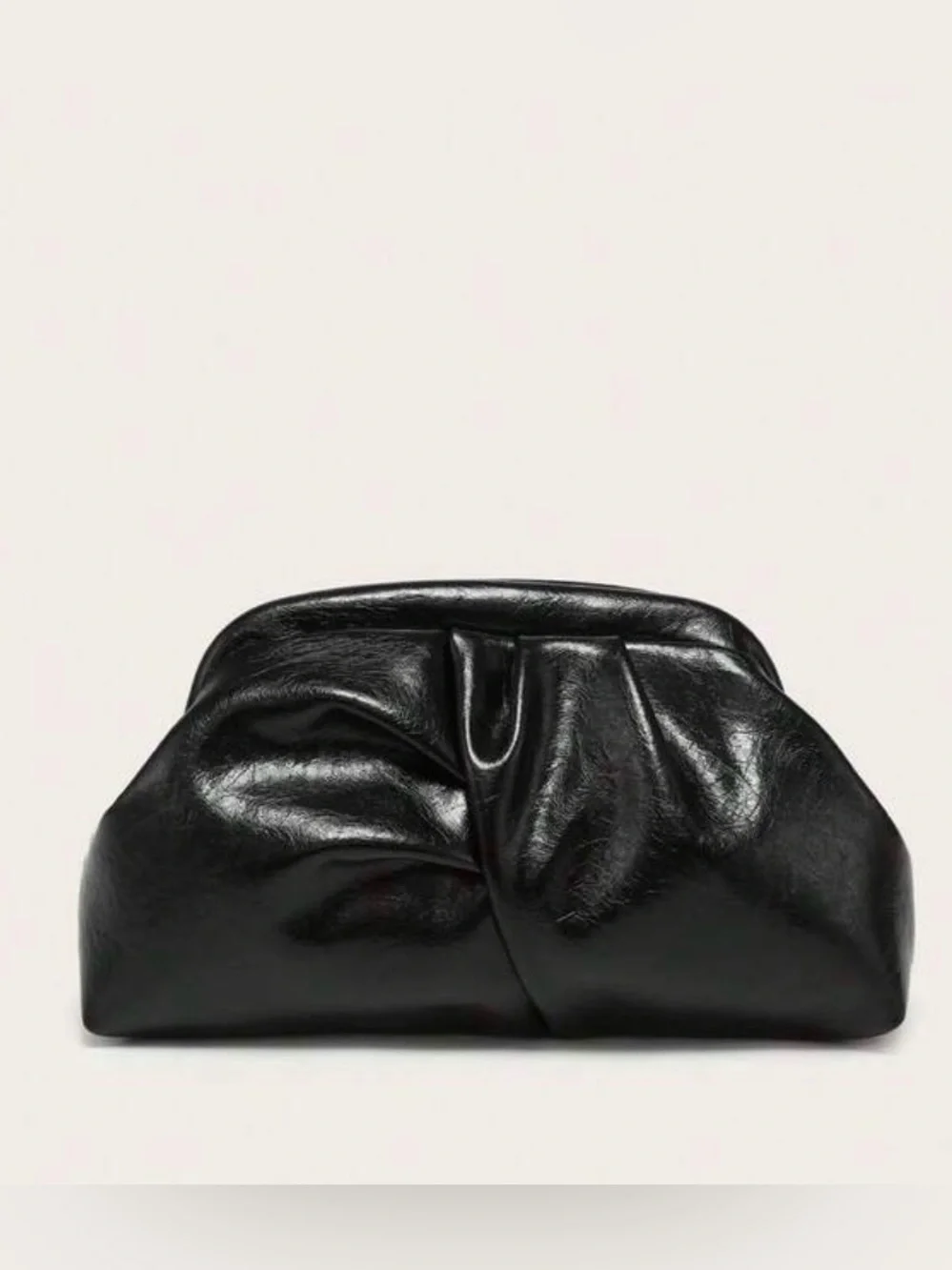 Black Woven Clutch Bag -